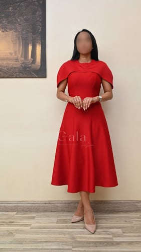 فستان ميدي كلوش اكتاف