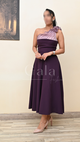 فستان كتف كشكش ميدي