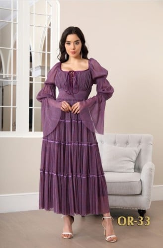 فستان موف غامق ميدي