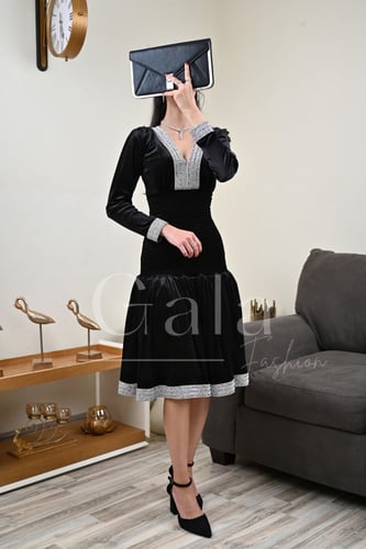 فستان مخمل ناعم قصير