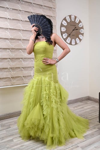 فستان توب تكسير كلوش مناديل