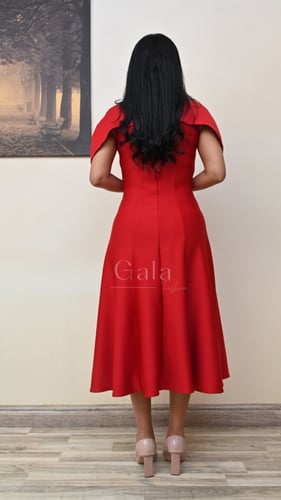 فستان ميدي كلوش اكتاف