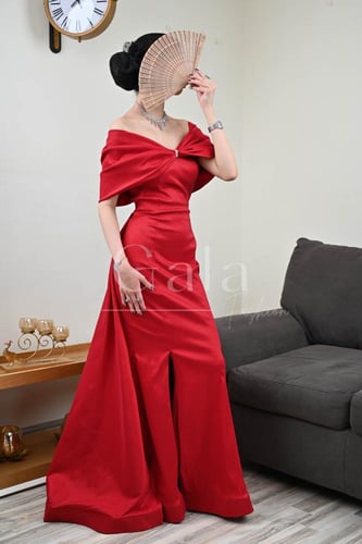 فستان اوف شولدر طويل