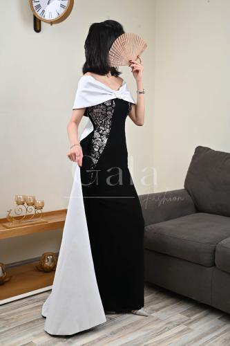 فستان اوف شولدر بذيل