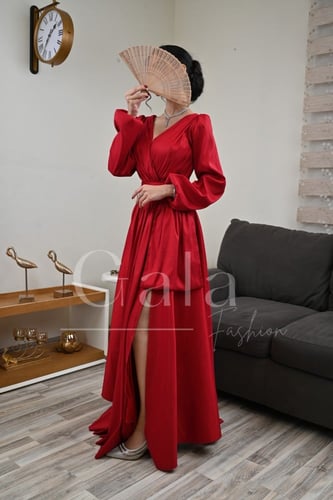 فستان تفته كم طويل