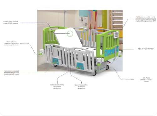 سرير اطفال كهربائي ميكانيكي ALARA Y عناية مركزة مي...