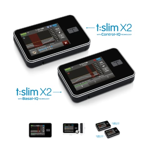 مضخة الأنسولين Tandem t:slim X2 بتقنية Basal-IQ