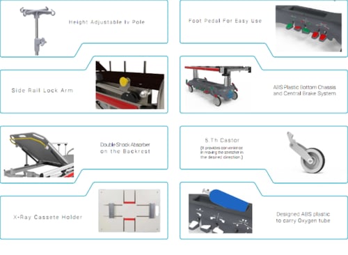 نقالة مريض هيدروليكية M2-T800 ميديكال 2000