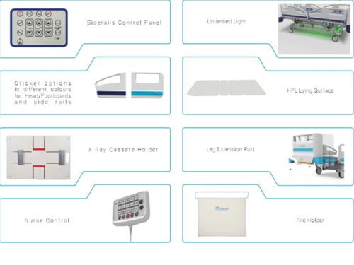 سرير كهربائي 4 حركات ميكانيكي عناية مركزة (120 سم)...
