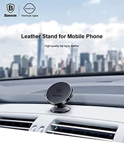 قاعدة جوال للسيارة ماركة بيسوس أصلية جلد مغناطيس ق...