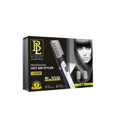 استشوار للشعر مع فرشتين من بولاند لورا -BL-2036