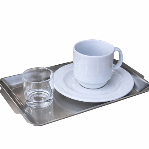 Espresso cup decorated with lines