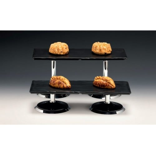 ستاند عرض بوفيه مع 2 صينية ميلامين اسود