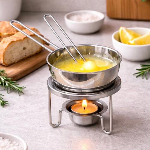 Small stainless steel butter heater