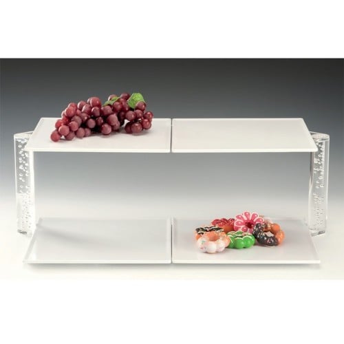 ستاند عرض بوفيه مع قاعدة ميلامين ابيض