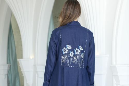 Aabaya with hand embroidery from the back