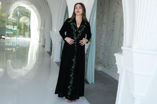 Velvet abaya with hand embroidery