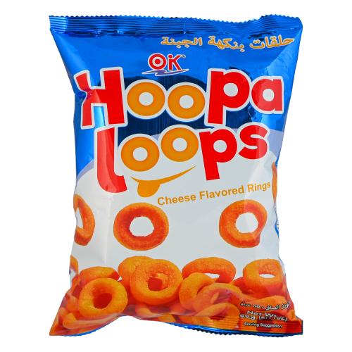 Ok Hoopa Loops Cheese Flavored Rings 60g – Crunchy...