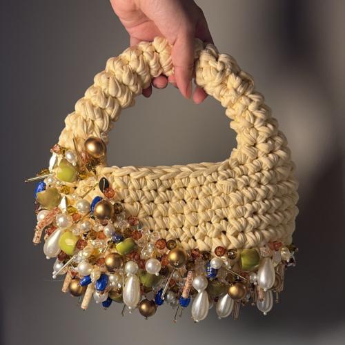 Beaded handbag- yellow