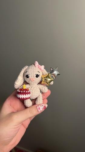 Birthday bunny keychain