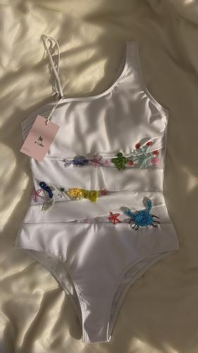 Beach vibes swimsuit- white