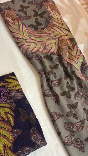 كشميري مطرز ومتروس كرستال موديل عربي