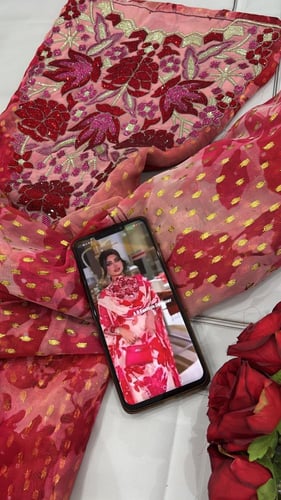 شيفون ايطالي متروس كرستال مع شال كبير