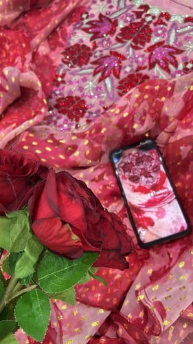 شيفون ايطالي متروس كرستال مع شال كبير