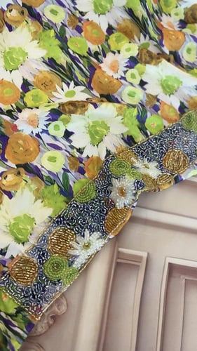 حرير ديجتال شغل يدوي فاخر خرز