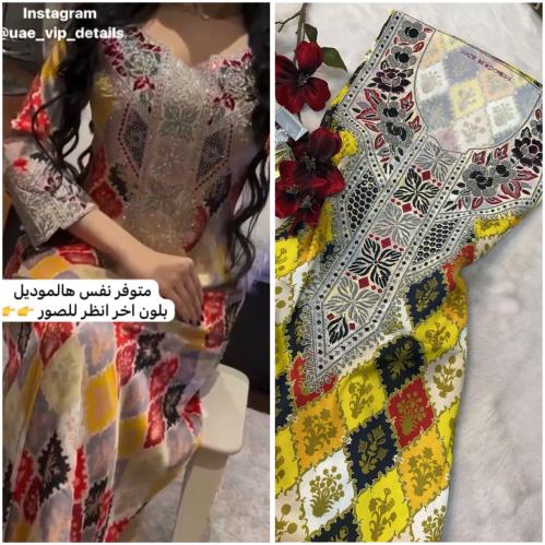 حرير ايطالي مطرز متروس كرستال