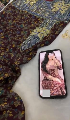 كشميري مطرز ومرصع بالكرستال موديل النخله