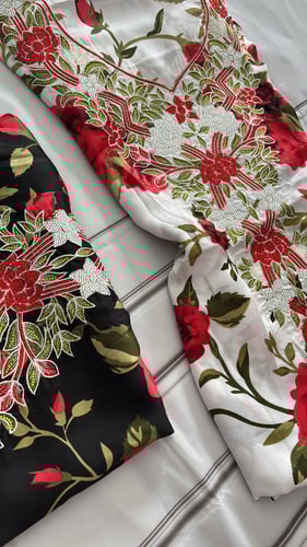 حرير ايطالي ملكي مطرز ومتروس كرستال