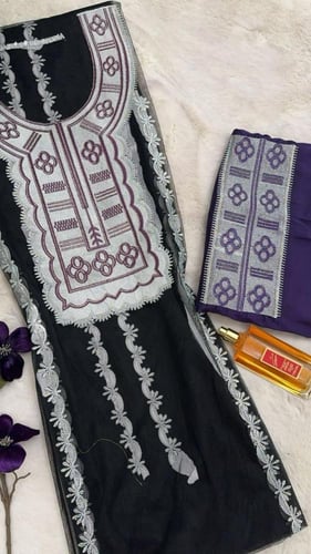 تور مطرز ومتروس كرستال مع بطانة حرير ايطالي موديل...