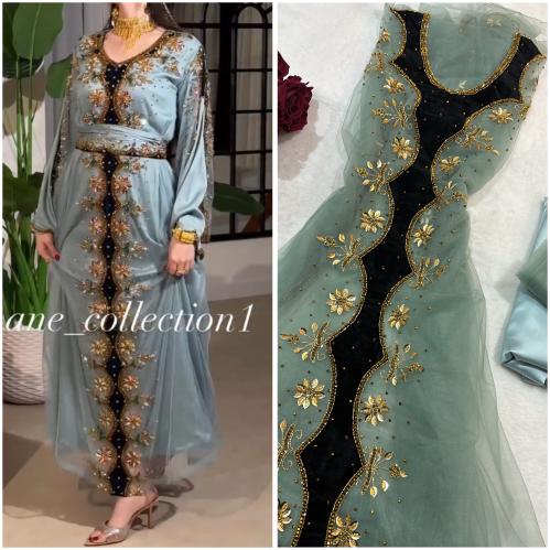 تور شغل يدوي فاخر ومخملي لتحت مع بطانه حرير ايطالي...