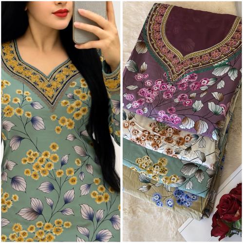 قطن رايون مطرز ومرصع بالكرستال(الاقطان تغسل قبل ال...