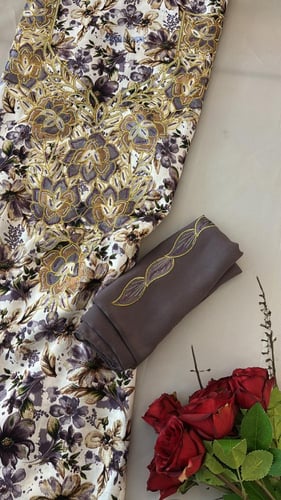 حرير اندنوسي مطرز ومرصع بالكرستال مع الطرحه