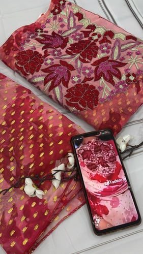 شيفون ايطالي متروس كرستال مع شال كبير