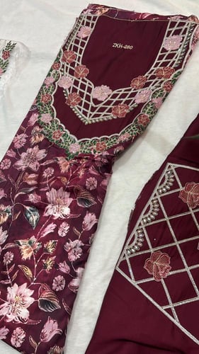 حرير ايطالي مطرز ومتروس كرستال مع البطانه