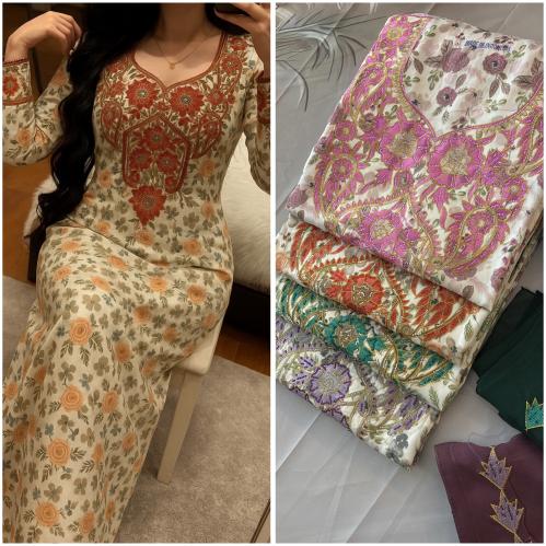 حرير اندنوسي مطرز ومرصع بالكرستال مع الطرحه