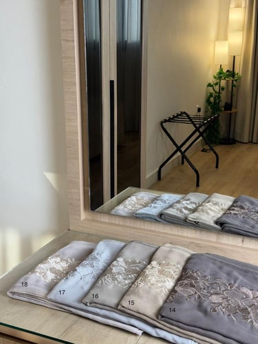 طرحة تطريز ورد الجوري