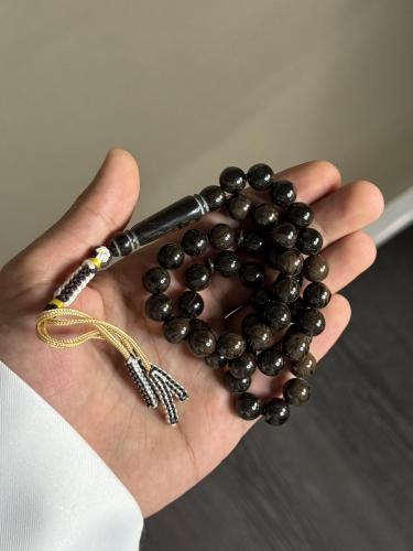 Dark brown Bakelite prayer beads - Custom-made tas...
