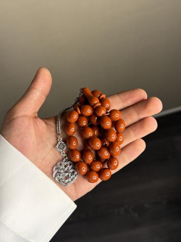 Dark brick rosary - metal