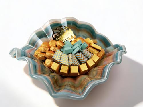 فازة شوكولاتة زجاج تامور 9 ذهبية