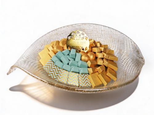 فازة شوكولاتة زجاج تامور 4 ذهبية