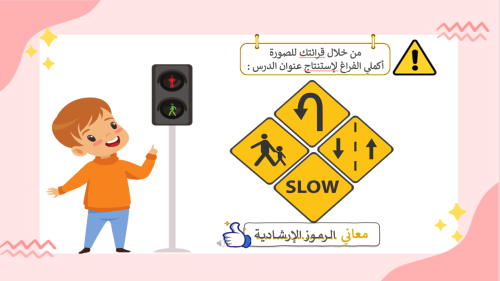 درس معاني الرموز الإرشادية للصف الثالث