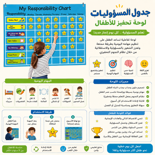 لوحة من القطن االمقوى لتدريب الطفل على المهام اليو...