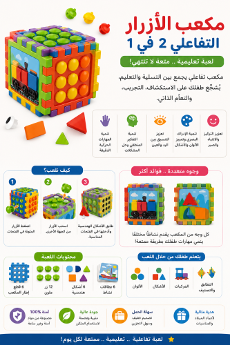 مكعب الأنشطة التفاعلي للأطفال | وسيلة تعليمية متعد...