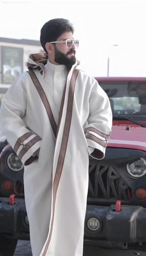 فروة رجالية دبل فيس (وجهين) سكري وبني