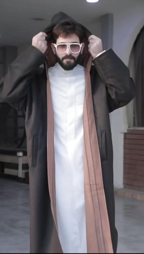 فروه رجالي وجهين (دبل فيس) بني واسود