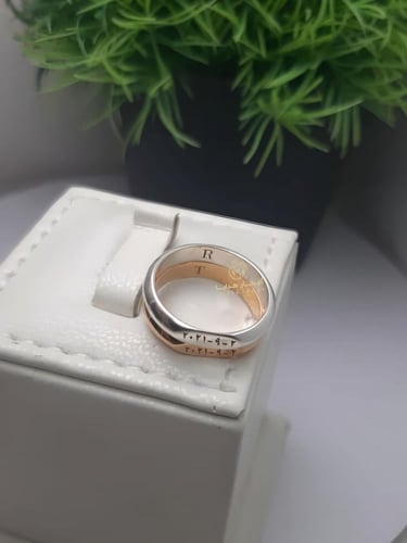 دبل خطوبة كابلز فضة مع الكتابة